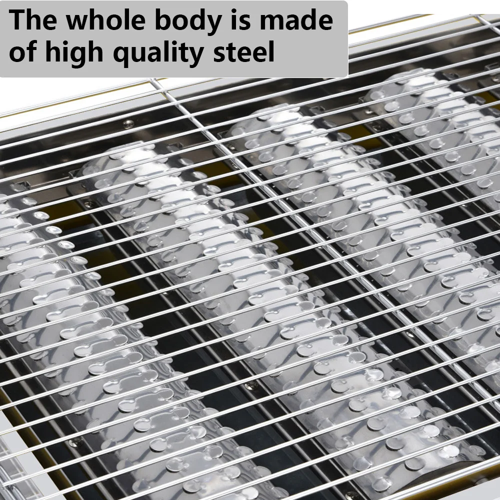 Kompor gas desktop berkepala empat dan pemanggang barbekyu digunakan sebagai kompor berkemah rumah tangga dan luar ruangan