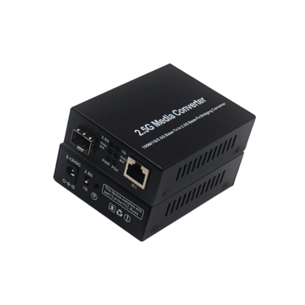 

2.5G Fiber Optic Transceiver Gigabit RJ45 Media Converter Single/Dual Fiber LC Port