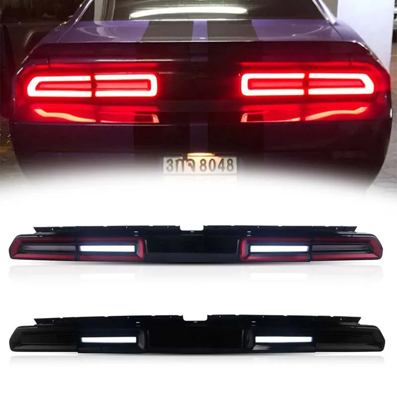 Taillights For Dodge Challenger 2008-2014 Rear LED + Dynamic Turn Signal + Running Light + Brake + Reverse Tail Lamp Assembly