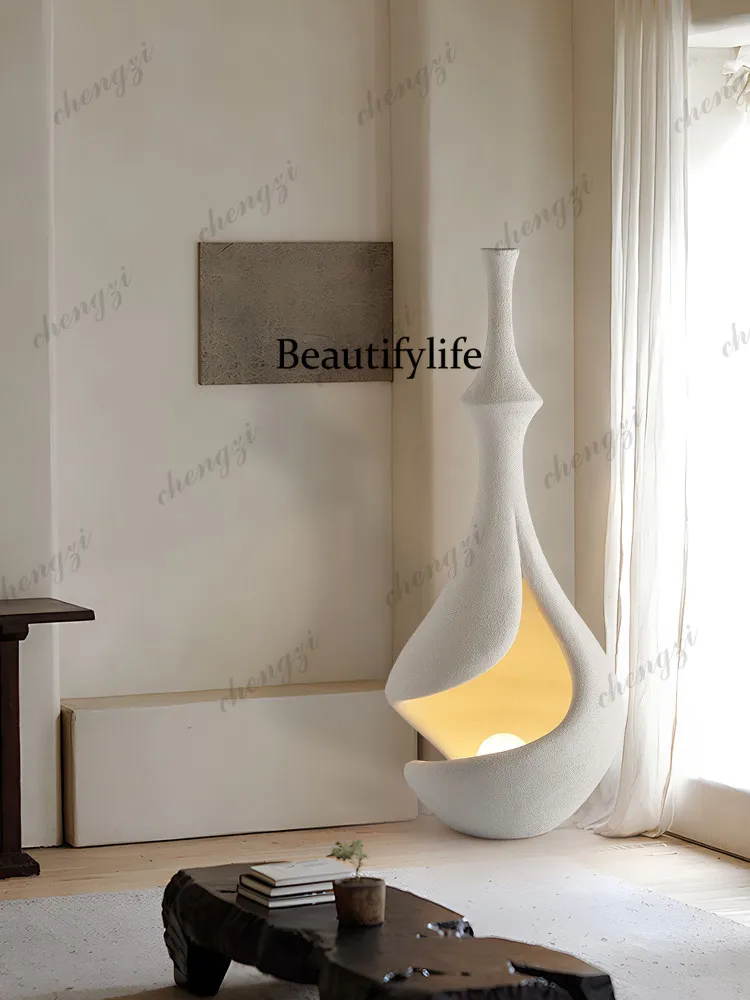 Wabi Sanfeng Floor Lamp Retro Homestay Study Bedroom Japanese Creative Bedside Living Room Vertical Decorative Lamp Next to Sofa