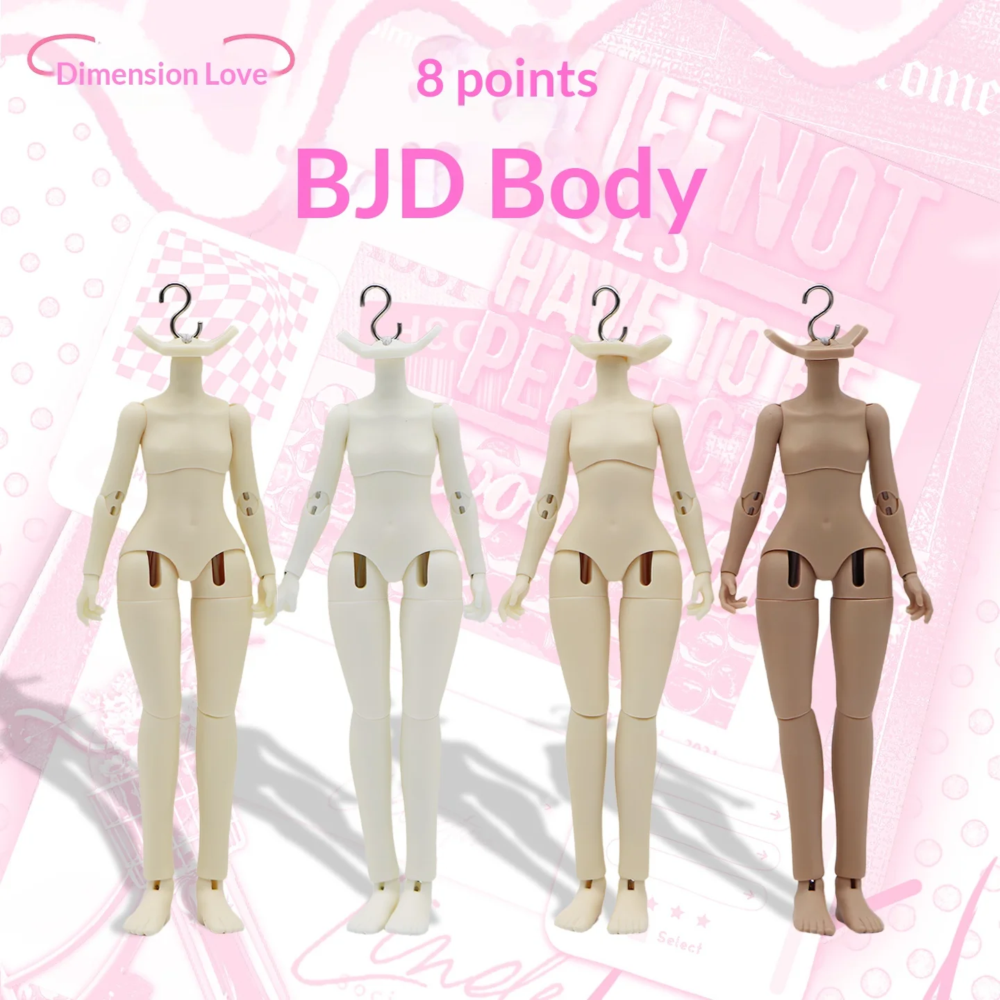 

Комплект деталей для шарнирного тела куклы BJD/MJD 1/8 Dimensional Love: тонкое тело и руки с адаптером для шеи, совместимым с GSC, для коллекционеров кукол