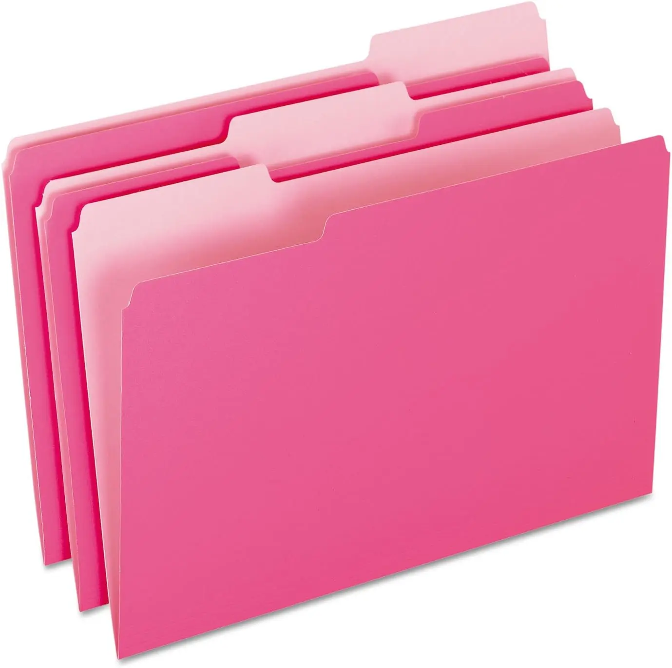 

Two-Tone Legal File Folders, Pink, 1/3 Cut Tabs, 100 per Box for Efficient Color-Coded Filing