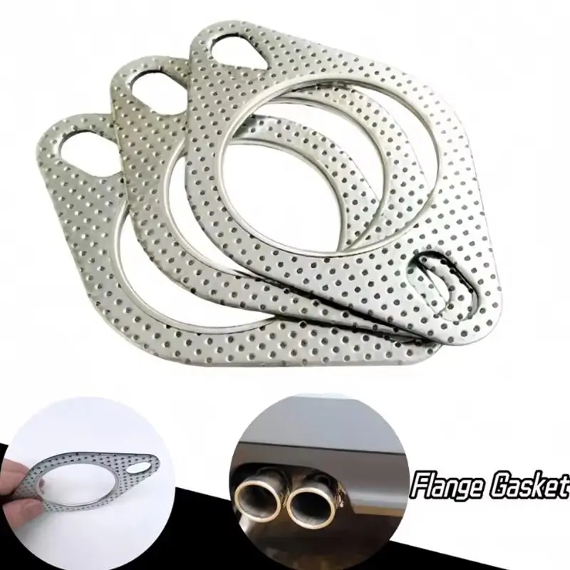 1Pc High Temp Car Exhaust Flange Gasket Reinforced Universal Sealing Pad Durable Fit for Exhaust Manifold and Pipe