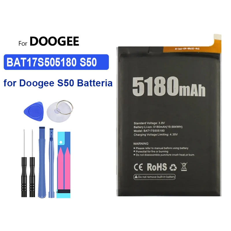 

Replacement Battery BAT17S505180 5180mAh for Doogee S50 Portable batteries