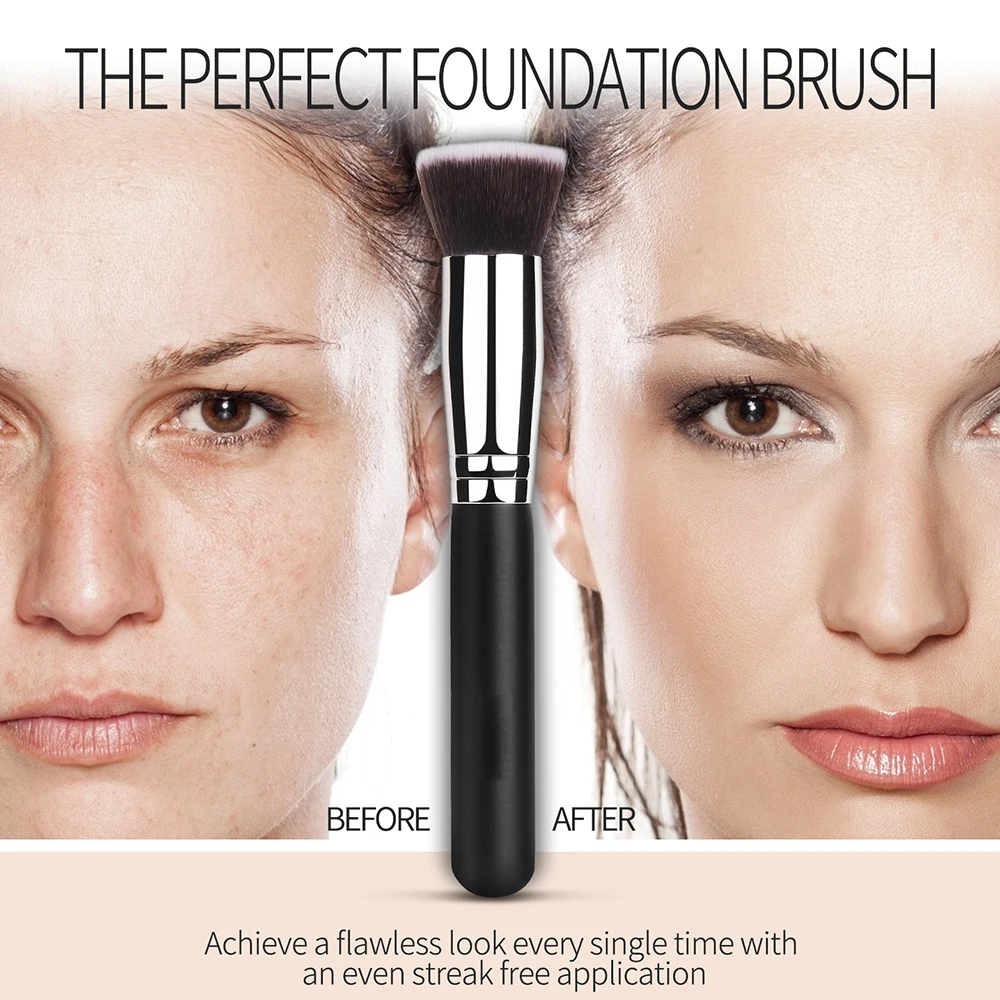 Single Large Flat Head Foundation Make-Up Brush, Portable Makeup Tool, Beauty Brush image 4