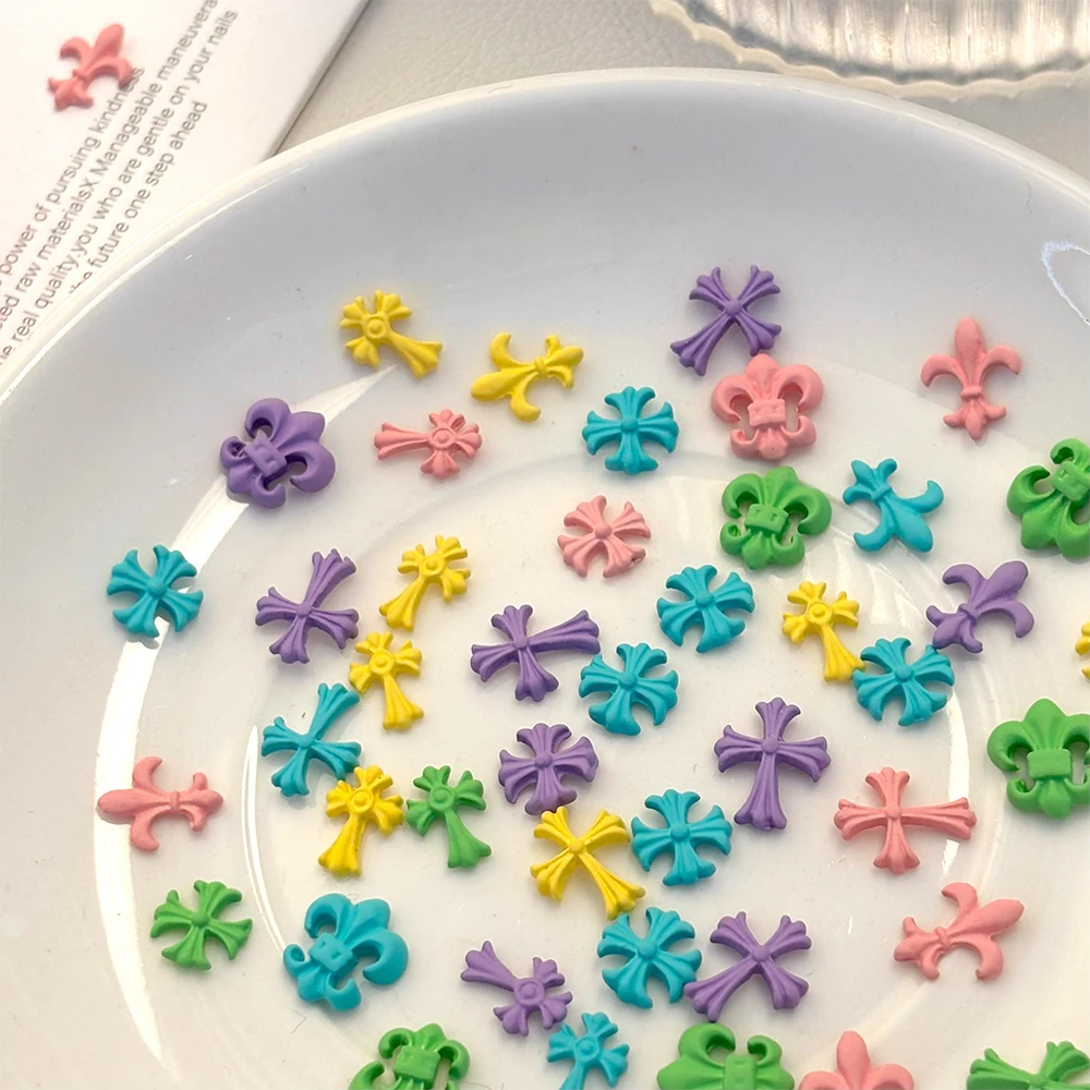 5 قطعة الصليب الملونة الزركون مسمار السحر الدوبامين الألوان مزيج ثلاثية الأبعاد حجر الراين الصليب مسمار ديكور فني ل هلام مانيكير لتقوم بها بنفسك مسمار المورد