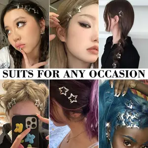 Kadınlar ve kızlar için yıldız Saç Tokaları ve aksesuarları kaymaz saç, gümüş metal klipsler Y2K Geçmeli, 10-100 Adet, 1,22 2000'li yıllarda 8 kısa saçlı en çok satan kanca-no. 4