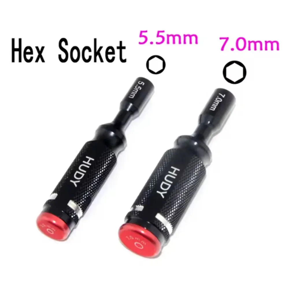 HUDY Hexagonal Head Nut Drivers 5.5mm 7.0mm Hex Screwdriver Repair Tool Kit for RC Quadcopter Helicopter Car Racing Drone Boat