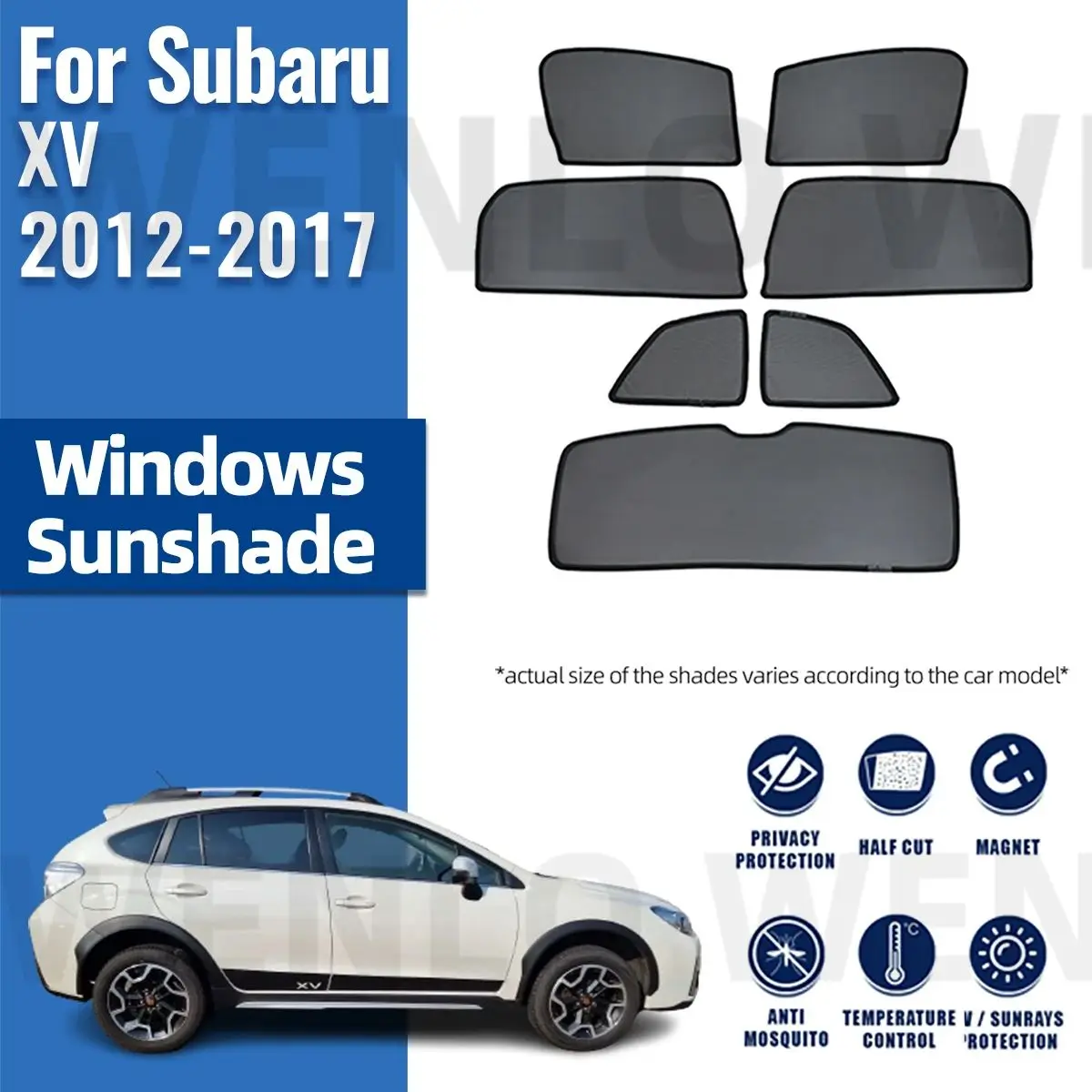 

For Subaru XV GP Crosstrek 2012-2017 Car Sunshade Front Windshield Magnetic Mesh Curtain Rear Side Window Sun Visor Shade