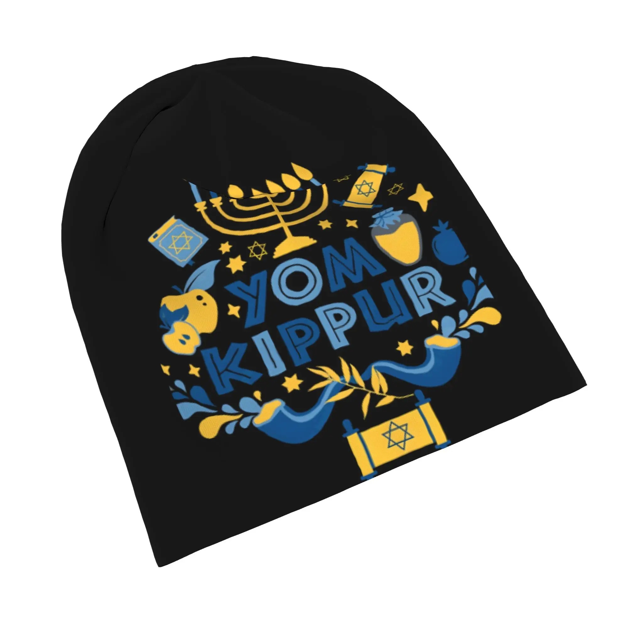 Hanukkah Yom Kippur Bonnet Hat Goth Outdoor  Skullies Beanies Hat Men's Women's Warm Dual-use Cap