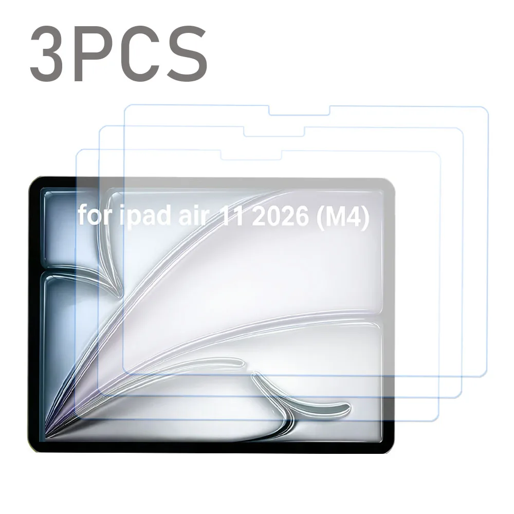 

Набор из 3-х защитных пленок из закаленного стекла для Apple iPad Air 11 2026, версия M4, 7-го поколения, защитная пленка для планшета.