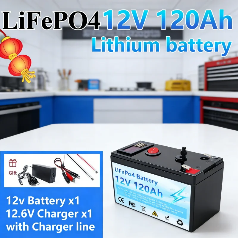 

12V 100/150Ah LiFePO4 Lithium BatteryDeep Cycles,for Power Wheels Toys,Scooter,Kayak Fish Finder,Solar Panel+12.6V 3A Charger