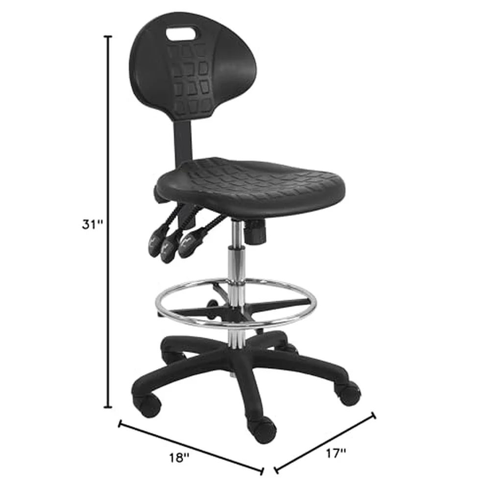 Deluxe Chrome & Firm Polyurethane Foam Chair with 18” Adjustable Footring 3 Lever Control 21