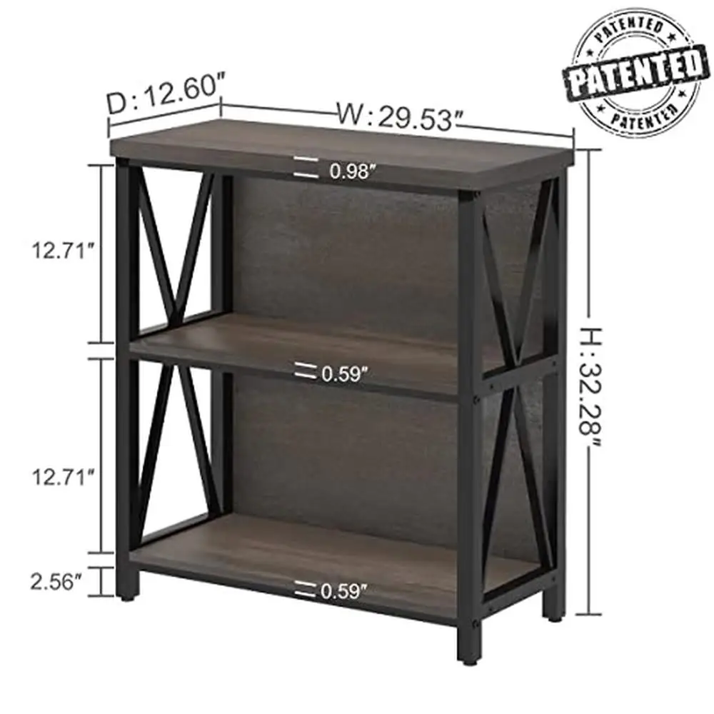 Industrial Small Bookshelf Console Table Bundle High-grade MDF Metal Study Room Office Area Easy Assembly Rustic Finish Durable