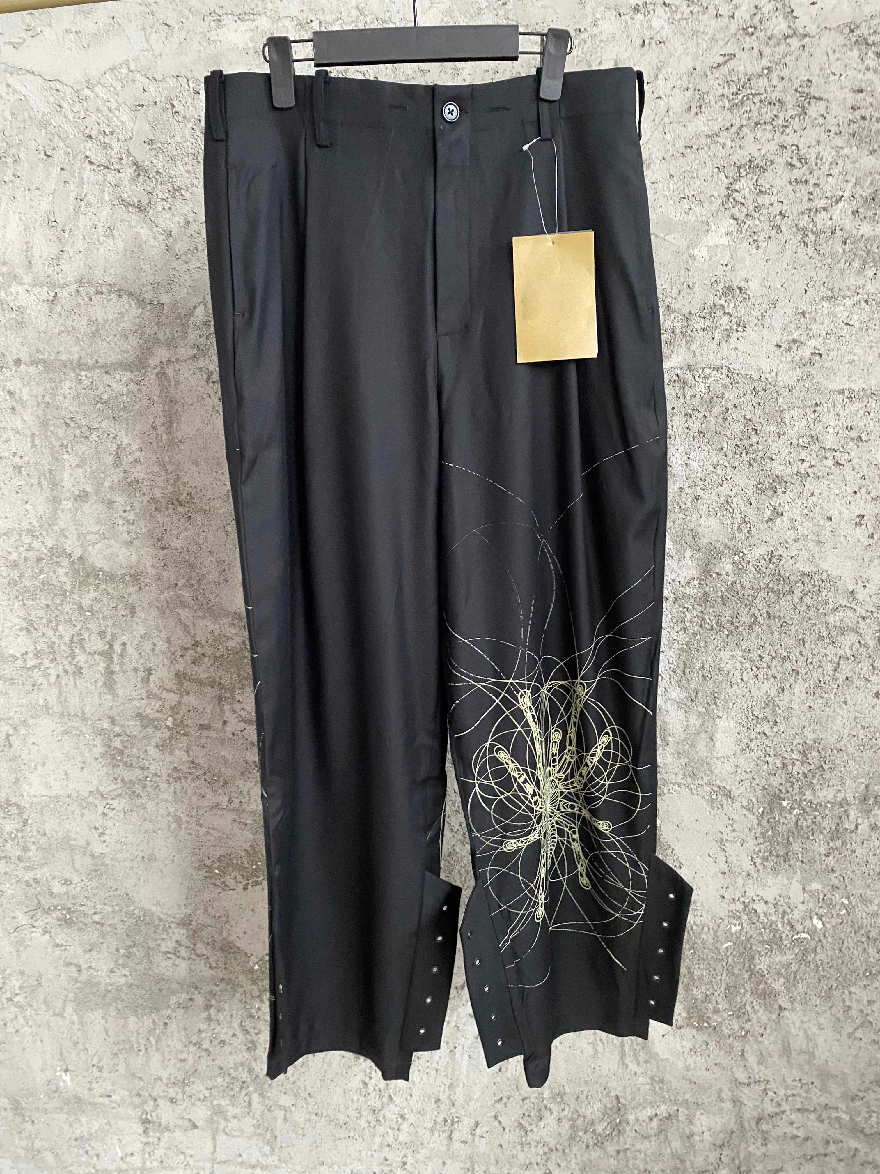 

TOP-YAMAMOTO Japanese designer collaboration Home print spider print Skinny loinlegs