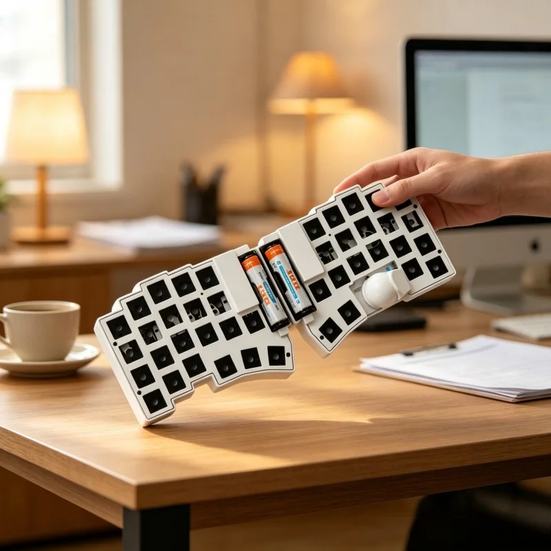 Voltball 3x5 Split Keyboard Custom Portable Wireless Bluetooth Zmk Trackball Compatibility Choc V1/v2 Aa Battery PowereHot Swap