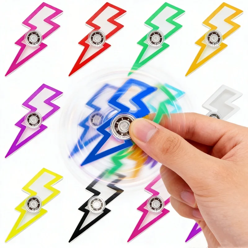 6Pcs Creative Gyro Lightning Fidget Spinner Stress Relief Fidget Toy Handheld ADHD Hand Spinner Stress Relieving Desktop Toy