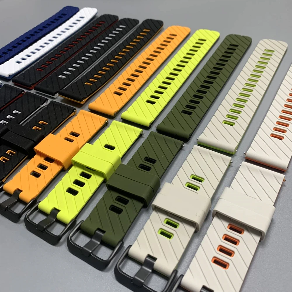 22mm Silicone Strap For HUAWEI WATCH 5 46mm 4 Pro/GT6 Pro GT 6 5 4 3 SE Bands For AMAZFIT BALANCE 2 Replace Bracelet Accessories