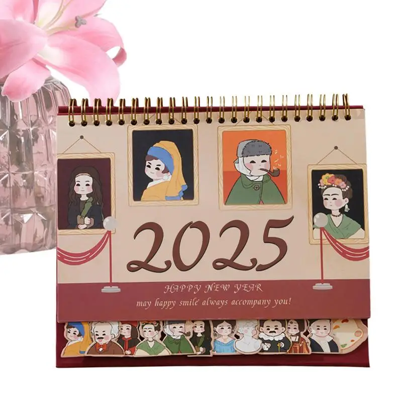 New Desk Calendar Desktop Calendar Cute Vintage New Year's Calendar 2024-2025 Desktop Ornaments For Friends And Family