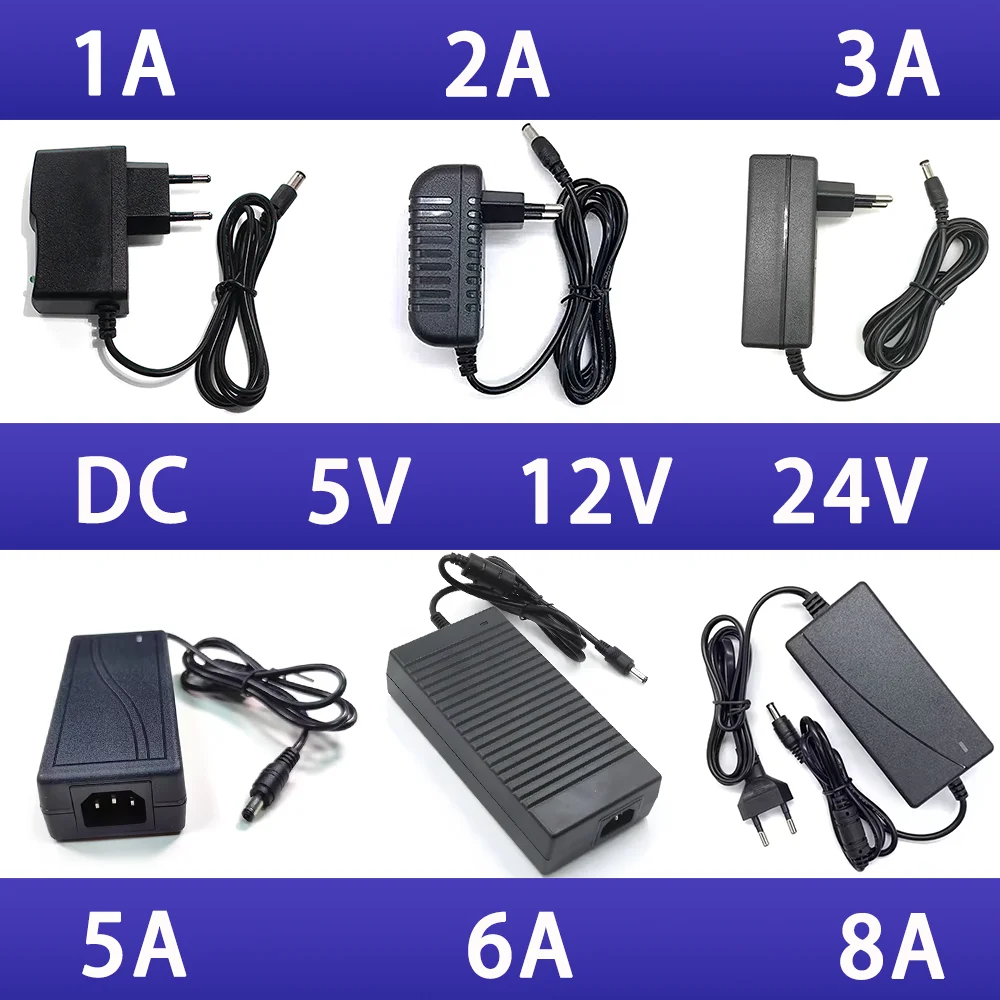Adattatore di alimentazione AC DC 5V 9V 12V 24V 1A 2A 3A 4A 5A 6A 7A 8A 9A 10A caricatore universale da 220V a 12V per Driver LED WiFi CCTV