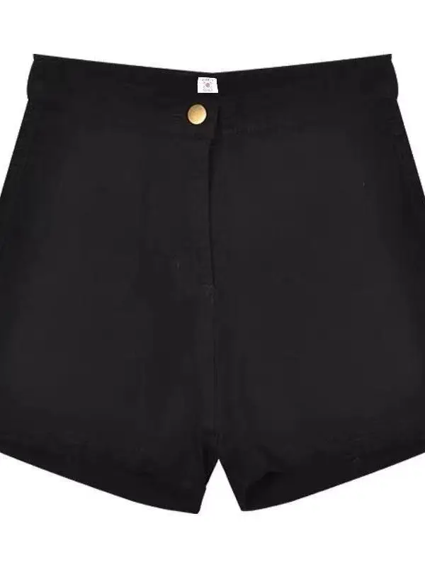 

High Waist Slimming Black Denim Shorts Women's Spring 2026 American Style Trendy Hot Pants Anti-Wrinkle Resistant Shaping