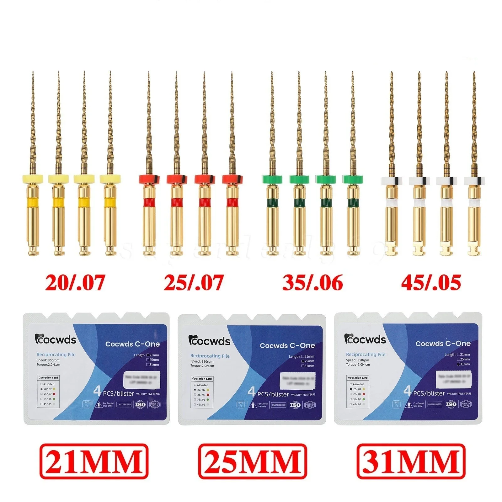 Dental Reciprocating Endo Root Canal Niti Primary Rotary File 25mm COCWDS