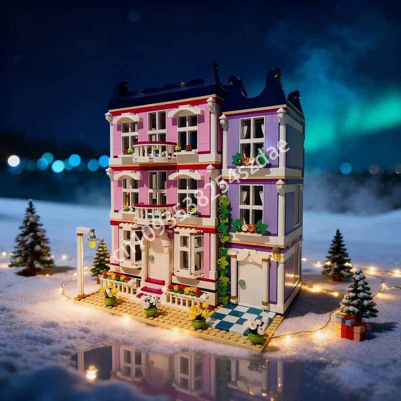 2026 قطعة MOC منزل غرف الشاي وحدات فندق كبير صديقها نموذج اللبنات لتقوم بها بنفسك فكرة اللعب التعليم الطوب هدية الكريسماس للأطفال #1