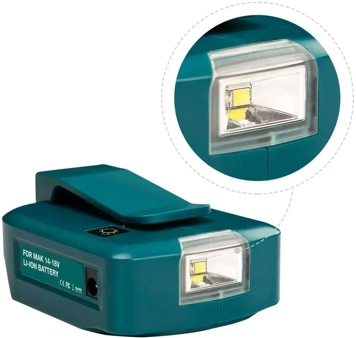 LED Light Adapter Work For Makita Battery Can Be Used for Lighting with USB Ports Provide Quick for Easy and Fast Charging ADP05
