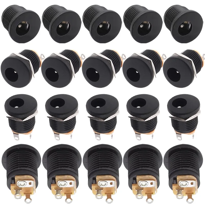 Image of 10/50/200 Stück DC-022 Steckdosenstecker 5,5 x 2,1 mm DC-Klinkenplattenmontage DC-Stecker 2,5 x 5,5 mm