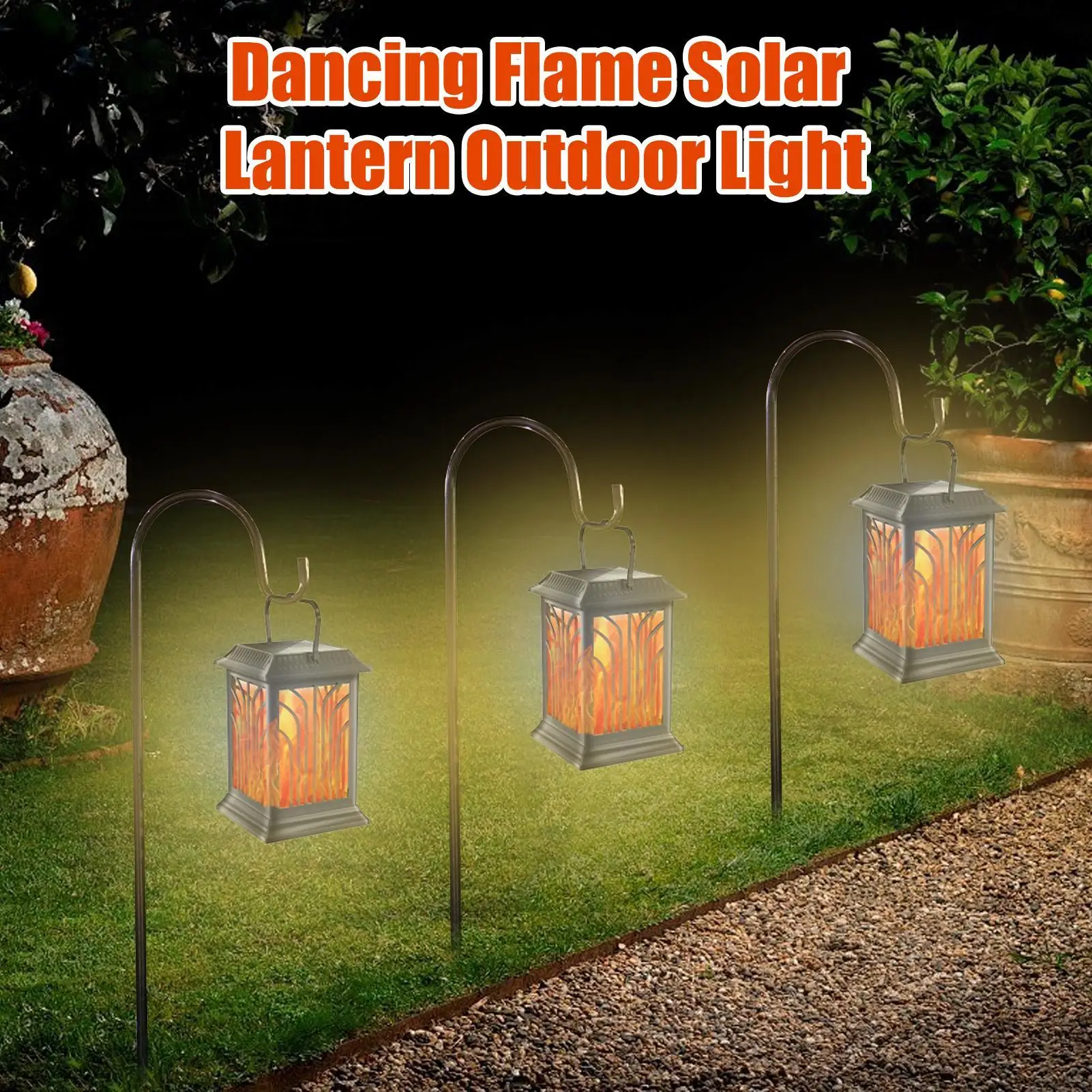 

Flickering Lantern Automatic Tent Light Lantern Waterproof Solar Powered Landscape Lamp Long Lasting Romantic Lighting For Lawn