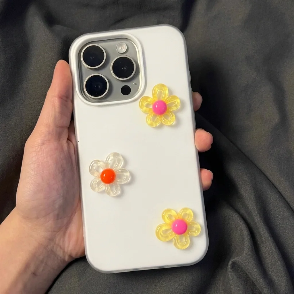 Candy Color With 3D Diy Flower Lanyard Case For iPhone 17 16 15 14 13 12 Pro Max 17 15 Pro 16 15 14 Plus XR Shockproof Cover view 4