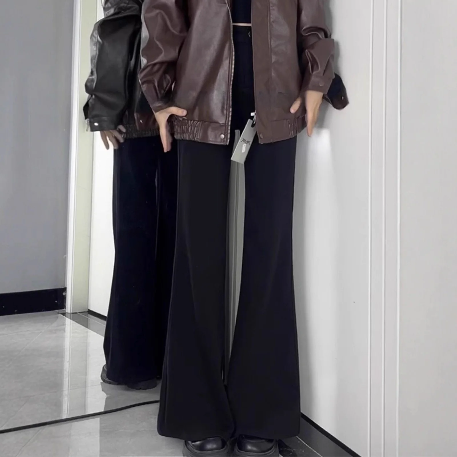 

High Waist Fleece Lined Thickened Micro Flared Jeans Women's Autumn Winter Vintage Style Slimming Bootcut Denim Pants