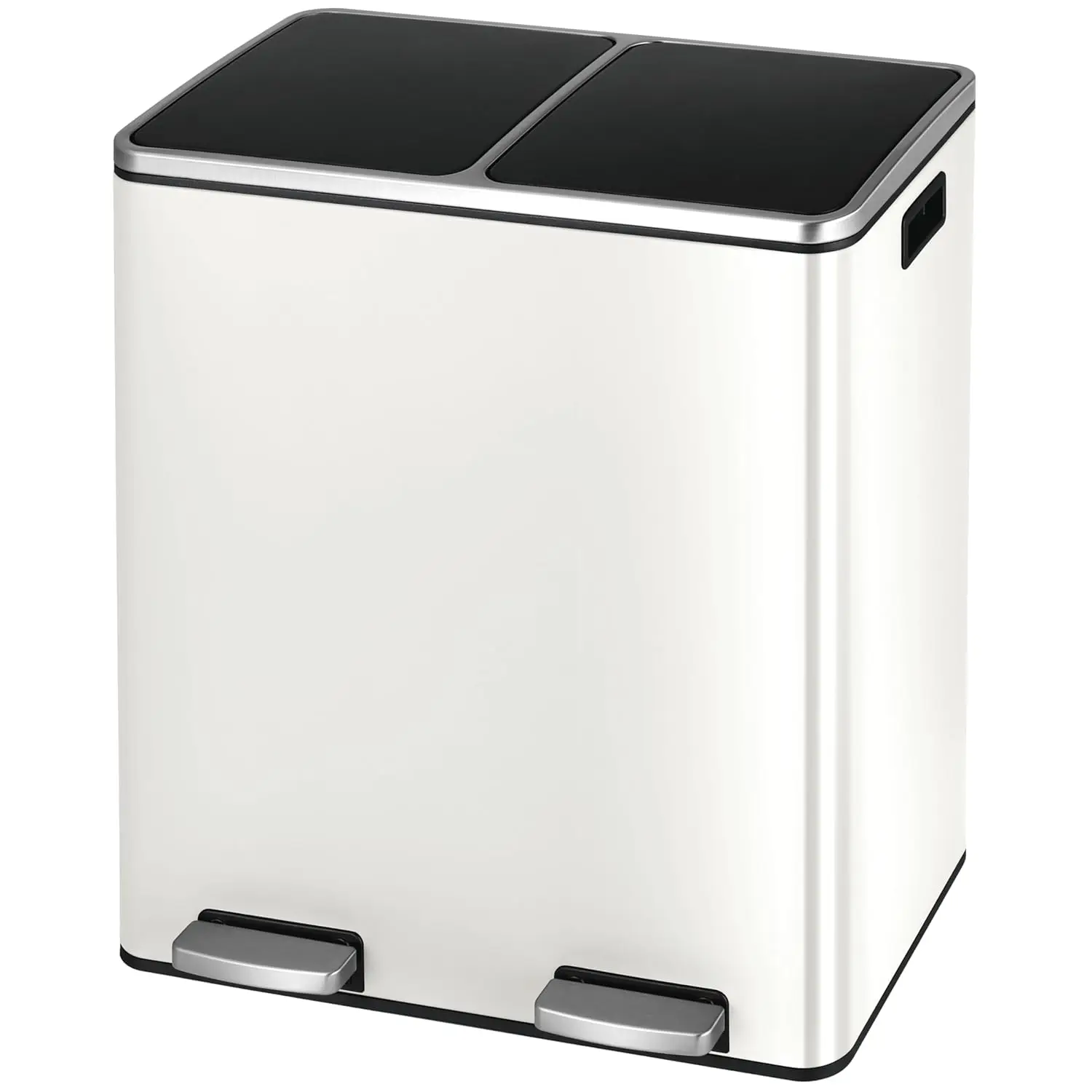 

Dual Trash Can, 2 x 8 Gallon (2 x 30 L) Hands-Free Trash and Recycle Bin Combo, Stainless Steel Kitchen Garbage Can, Customized