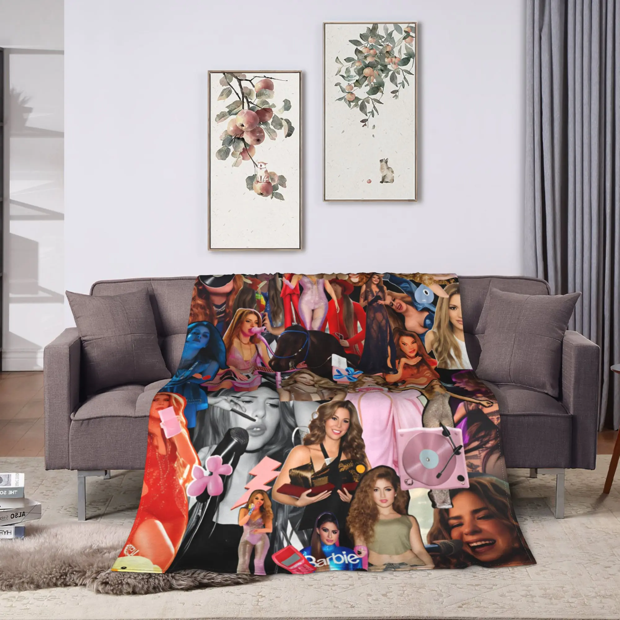 Warm Blanket Decorative Shakira Throw Blanket Singer Pop Flannel Bedspread For Living Room Street Trend Sofa Bed Cover