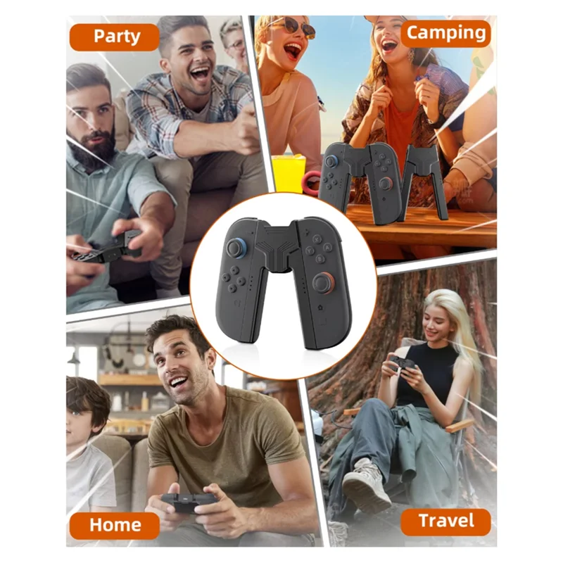 ELECT-For Switch 2 Portable Charging Grip Bracket For NS2 Joy-Con Controller Handle Charging Dock For NS2 Accessories