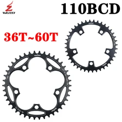 WUZEI 110BCD Road Bike Narrow Wide Chainring 36T 38T 40T 42T 44T 46T 48T 50T 52T 54T 56T 58T 60T 110 BCD Bicycle Sprocket