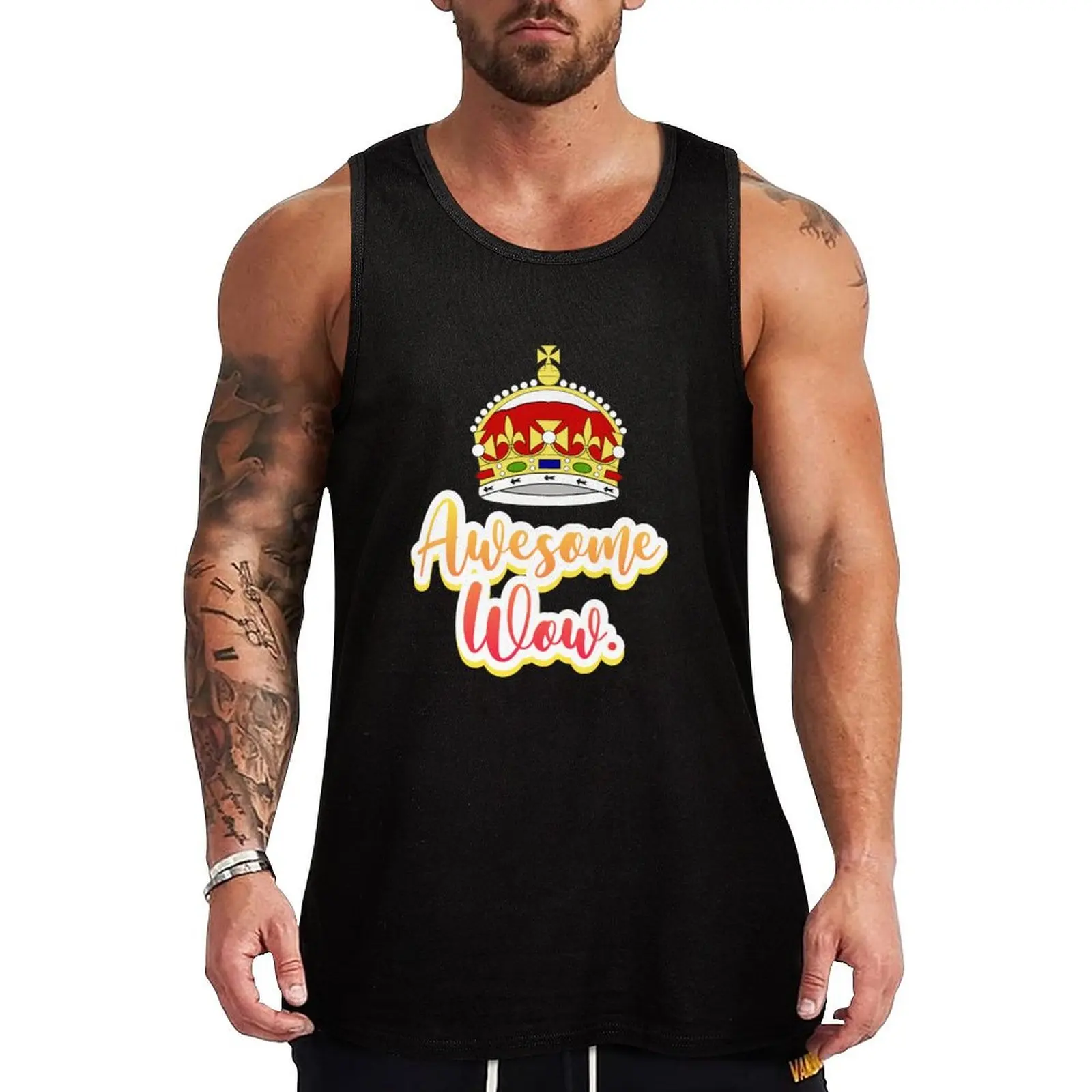 

Hamilton king george awesome wow quote sticker Tank Top t-shirt for man gym shirt man man vest