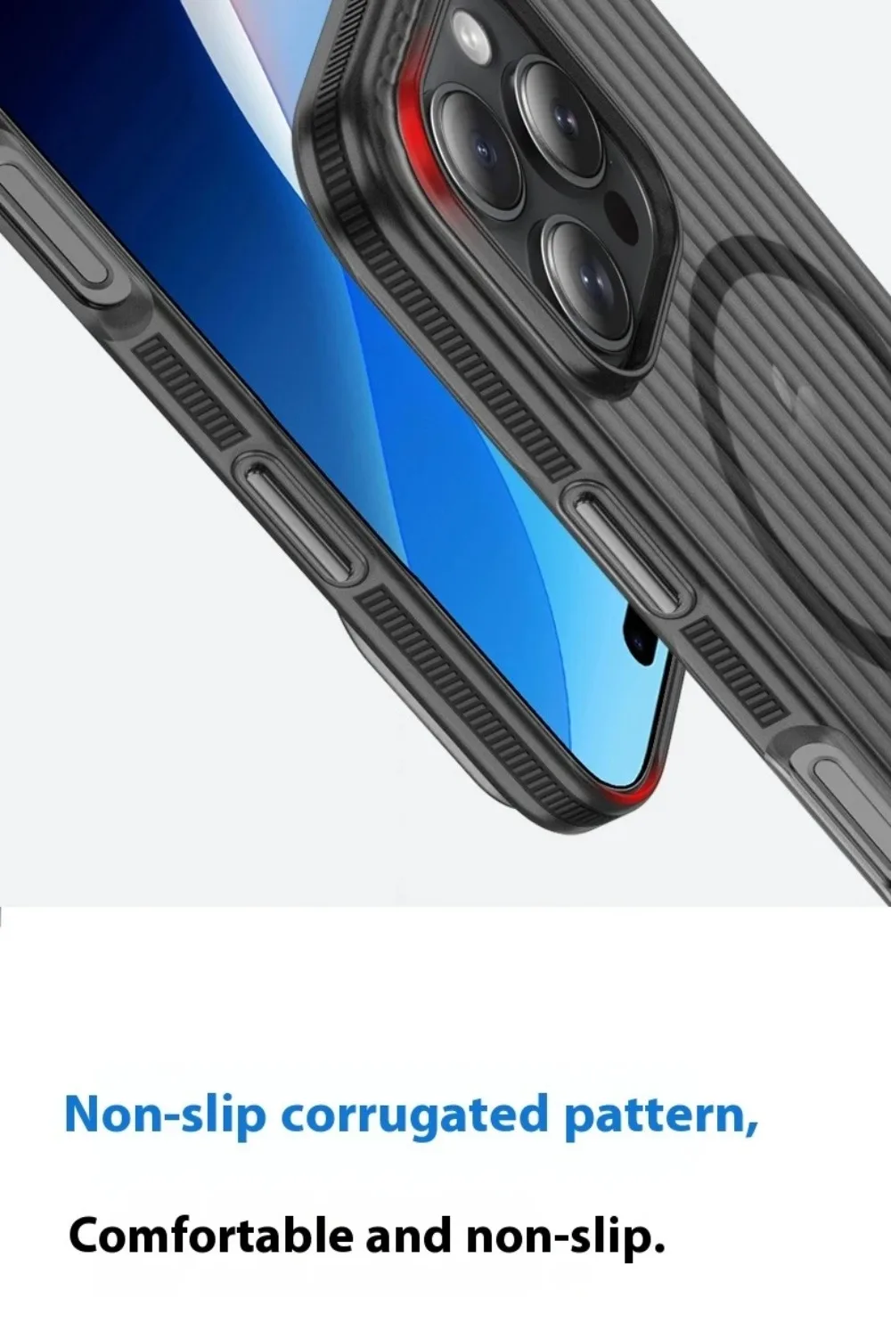 3D Corrugated For Magsafe Magnetic Phone Case For iPhone 18 17 Air 16 E 15 14 13 12 Pro Max Plus Non-slip Hard Matte Clear Cover