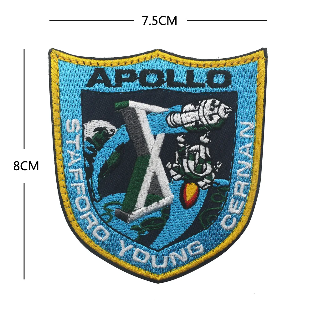 Space Badge Embroidery Hook Loop Patches Astronaut Military Hat Cloth Backpack Armband Stickers Appliques Patches for Clothing