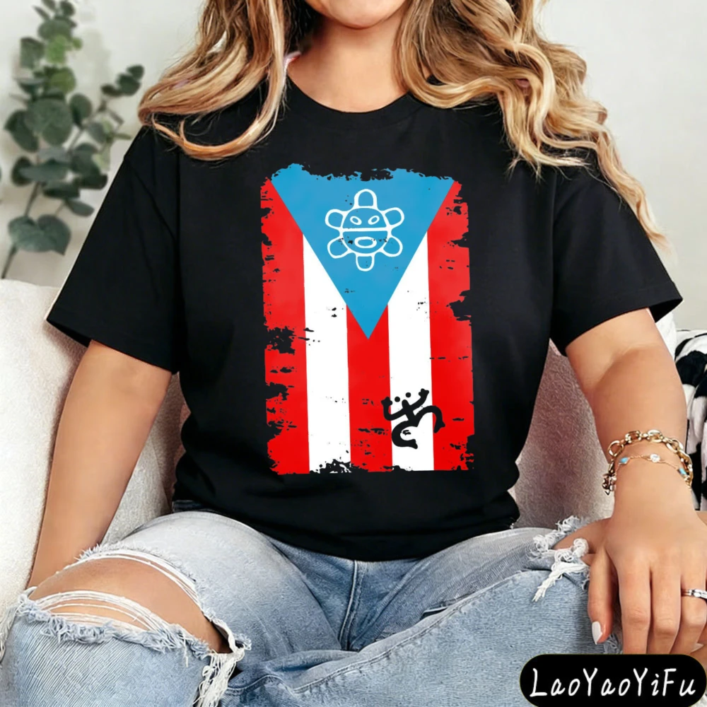 Puerto Rico Flag Shirt Puerto Rico Daily Life Casual TShirt Puerto Rican Men Women T-Shirt Tourist Souvenir Clothing Cotton Tops