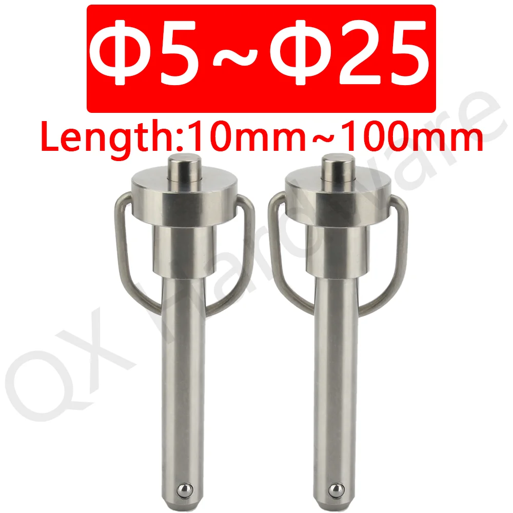 

QX112 Factory Outlet Stainless Steel Quick Release Pins High Quality Ball Lock Pin With Ring Handle for Locating Length 10~100mm