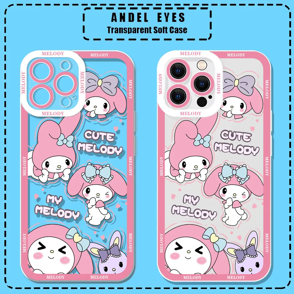 Funda divertida de dibujos animados My Melody Kuromi para Samsung Galaxy S25Ultra S24 S23 S21 S20 Fe Plus 5G S25 S24 Ultra Cqoue, funda transparente