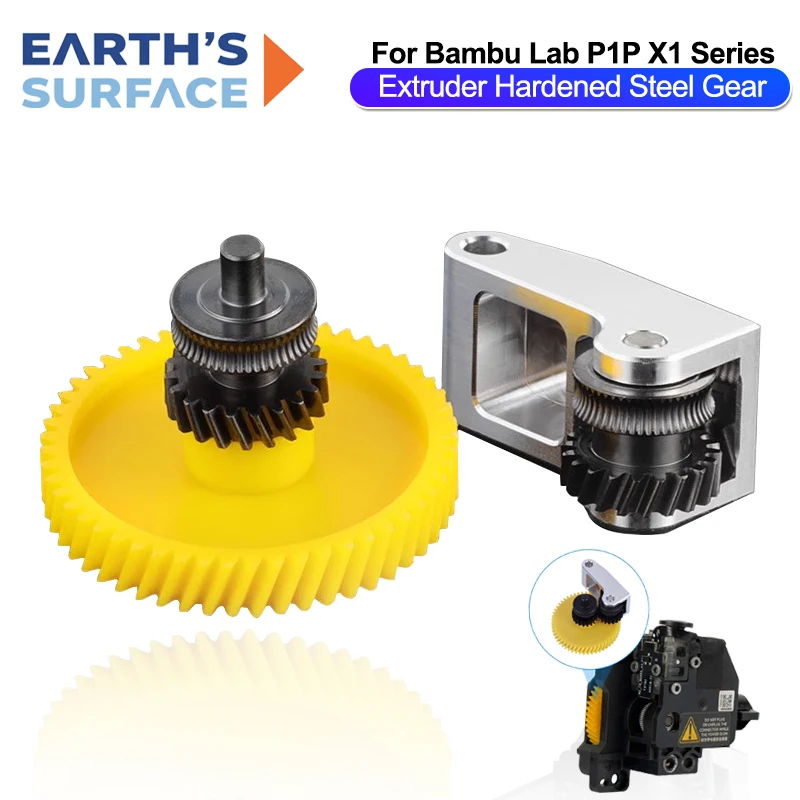 

Детали 3D-принтера для обновления шестерни экструдера из закаленной стали в сборе для Bambu Lab P1S P1P P1 X1 Carbon X1C Аксессуары для 3D-принтеров