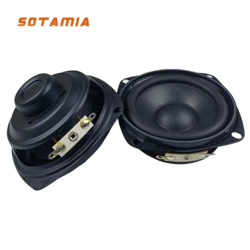 SOTAMIA 2Pcs 3 Inch Full Range Subwoofer Audio Speaker 78mm 4 Ohm 15W Square Multimedia Speaker Sound Music Home Loudspeaker