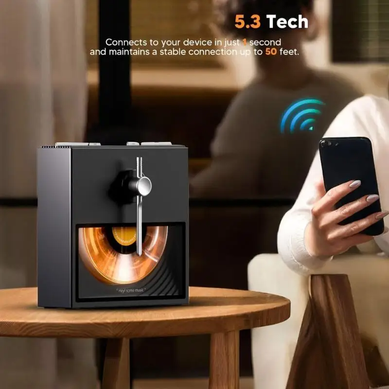 

Immersive 360°Sound Bluetooth-compatible Speaker Modern Black Finish Extended Battery Lifes Perfect Music Companion N0HC
