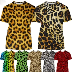 Summer hot selling classic cool color leopard print 3D printed dot pattern Harajuku style comfortable short sleeved shirt