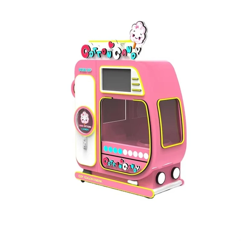 Colorful Automatic Cotton Candy Vending Machine Coin Operated or Bill Acceptor for Fun and Enjoyment