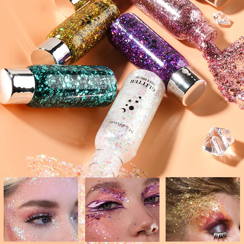 

Pearlescent Face Glitter Powder Explosive Glitter Eye Makeup Sequins Face Eye Shadow Dish Waterproof Long-lasting Makeup Gel