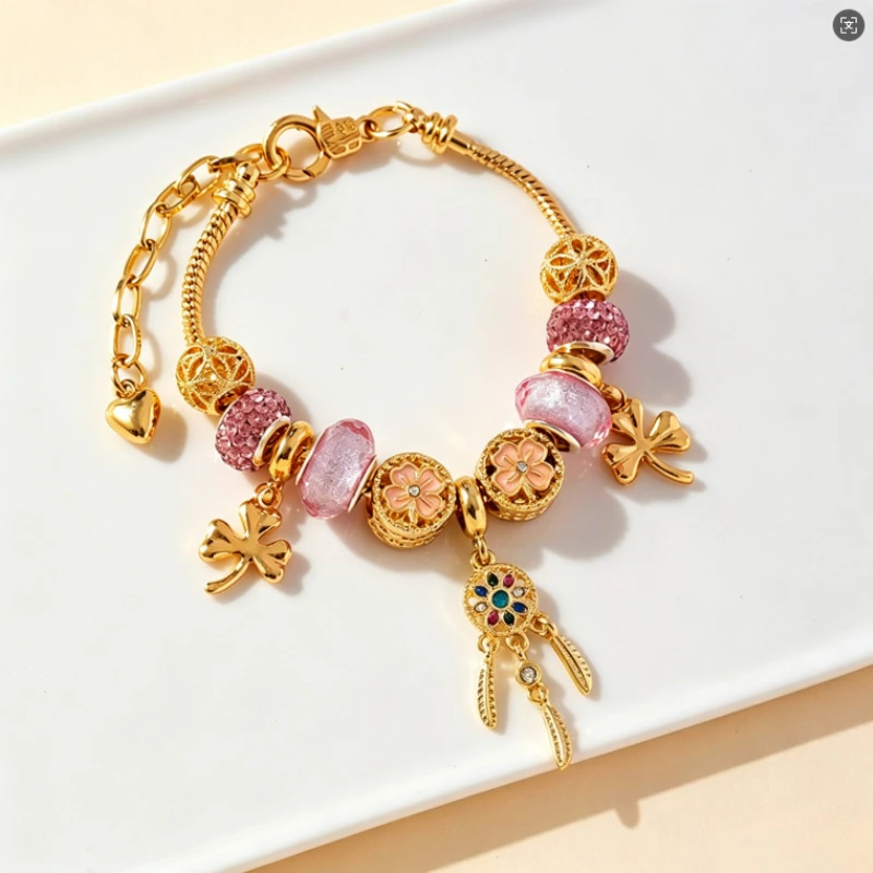 1PC Women's Fashion Beaded Bracelet DIY Multi Element Love Family Travel Banquet Party Holiday Dressing Gift