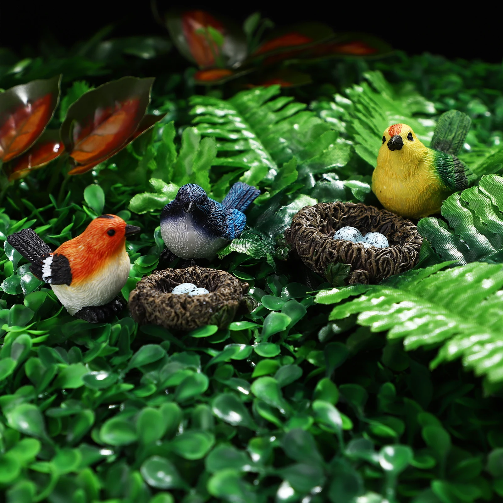 

5 шт., украшения в виде птичьего гнезда, миниатюрные украшения из смолы для сказочного сада, рабочего стола, домашнего офиса, в помещении, на открытом воздухе, водонепроницаемые